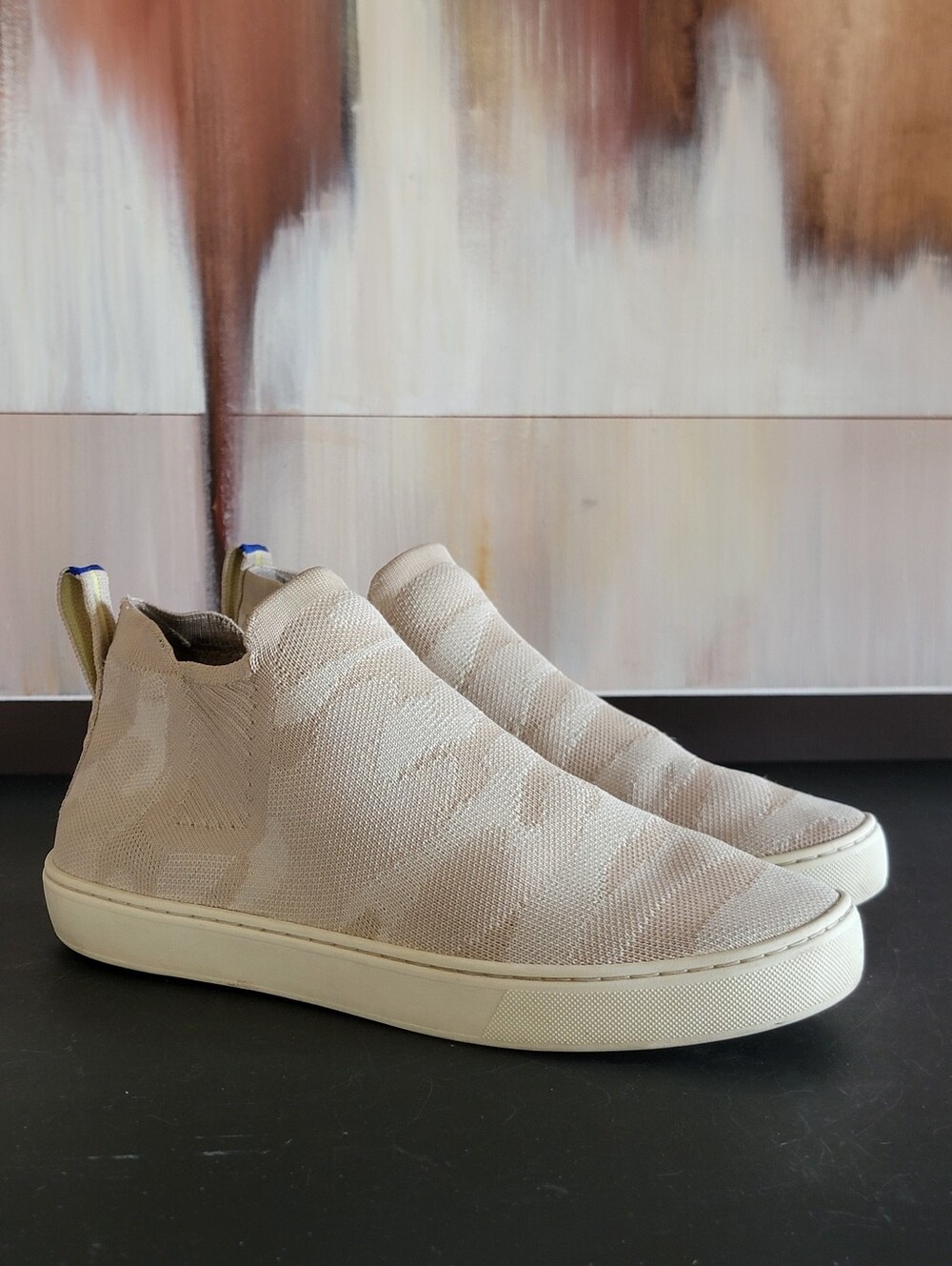 Rothy's The Chelsea Sand Camo Pull On Ankle Boots Womens Size 10.5
